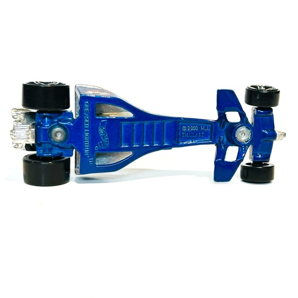 Vintage 2000 Hot Wheels Die Cast Race Cars Greased Lightnin Jet Threat Blue Red - Picture 7 of 16